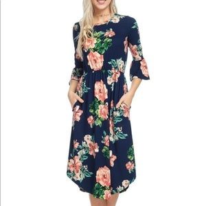Navy blue Floral women’s size medium dress